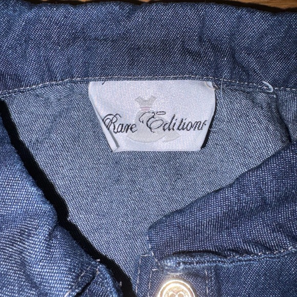 Rare Editions Blue Denim Vest with Leopard Print - Picture 3 of 4